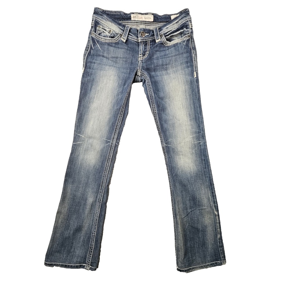 BKE Sabrina Bootcut Jeans Womens 28L Distressed Mcbling Western Gothic Cowgirl